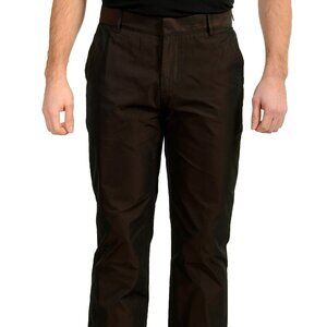 Just Cavalli Men's Deep Brown Flat Front Dress Pants US 34 IT 50